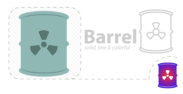 Toxic container isolated flat illustration Toxic container line icon