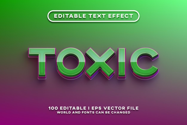 Toxic Editable Text Effect Design (ontwerp van bewerkbare tekst-effecten)
