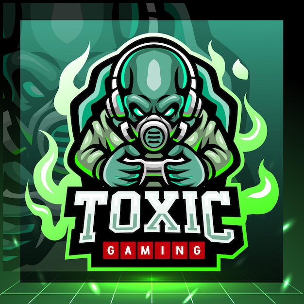 Toxic gaming mascot esport logo design