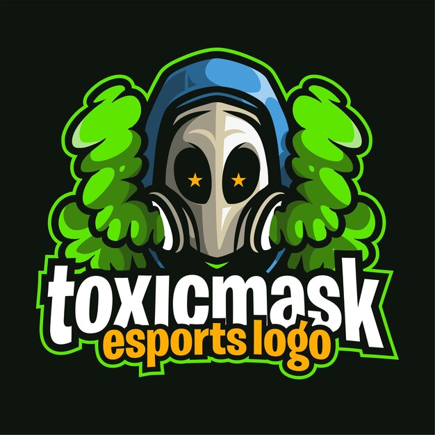 Logo di gioco esport di maschera tossica