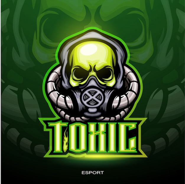 Toxic skull mascot for gaming logo.