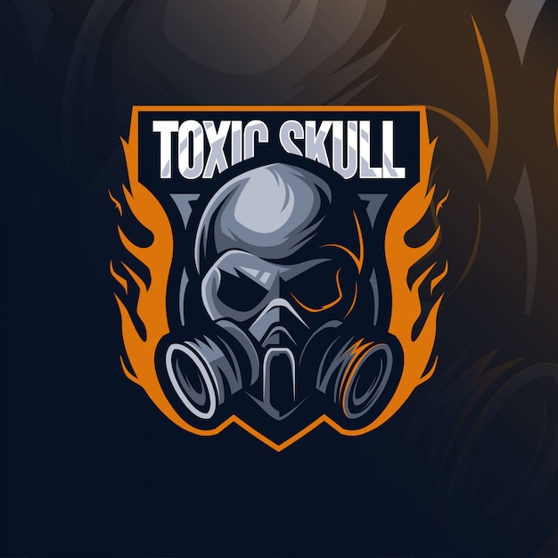 Premium Vector | Toxic skull mascot logo