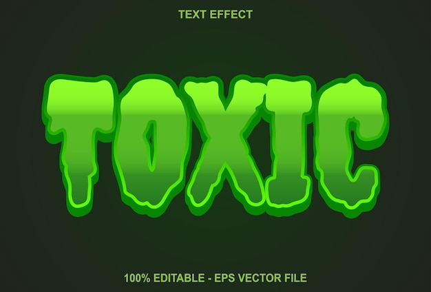 Vector toxic text effect with green color