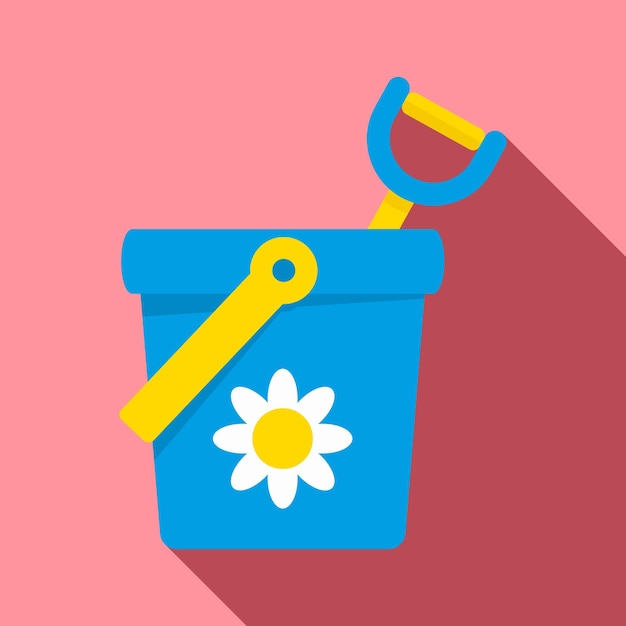 Toy bucket shovel icon flat illustration of toy bucket shovel vector icon for web design