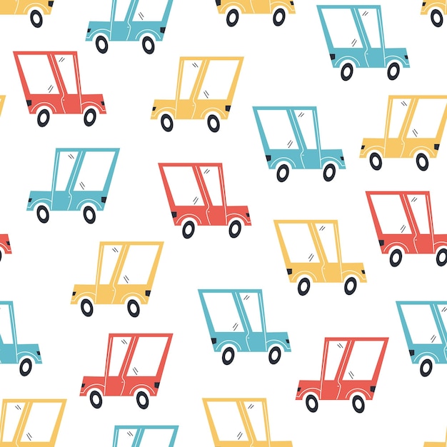 Toy car seamless wrapping pattern design element