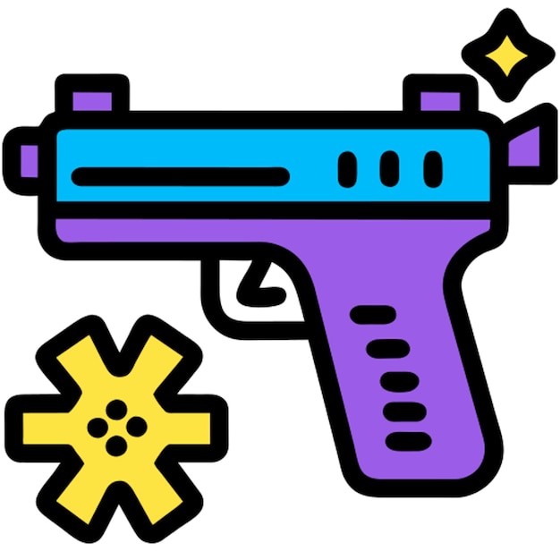 Vector toy gun icon colored outline