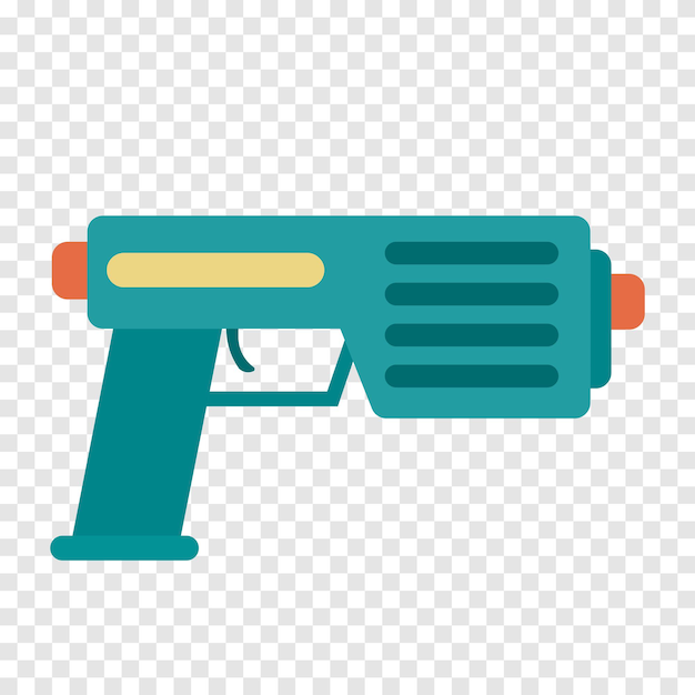 Toy gun line icon Childhood game cops and robbers safety plastic gift shot water pistol pirates birthday Vector line icon for business and advertising