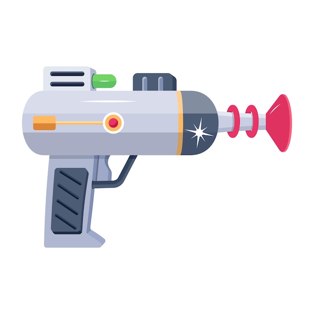 Una pistola giocattolo con una luce rossa e verde sulla parte anteriore.