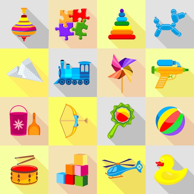 Vector toy icons set.