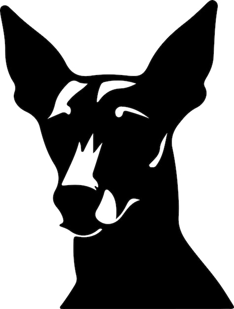 Toy Manchester Terrier black silhouette with transparent background