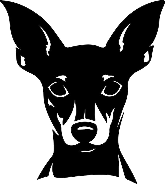 Toy Manchester Terrier black silhouette with transparent background