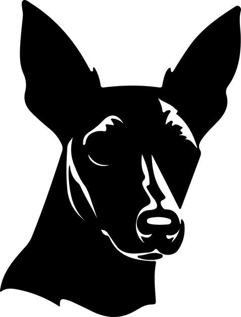 Vector toy manchester terrier zwart silhouet met transparante achtergrond