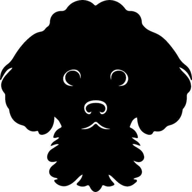 Vector toy poodle black silhouette with transparent background