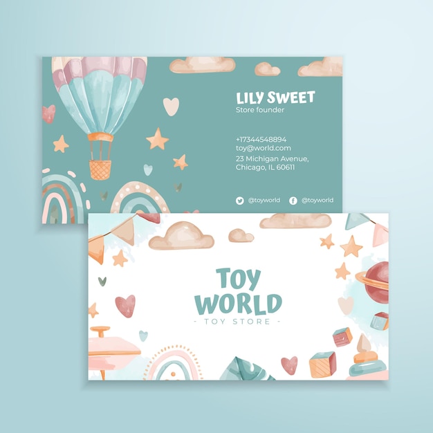 Toy store business card design vector business card template