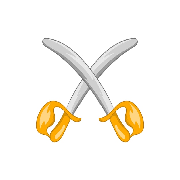 Икона игрушечных мечей в стиле мультфильма изолирована на белом фоне Символ игр и игрушек