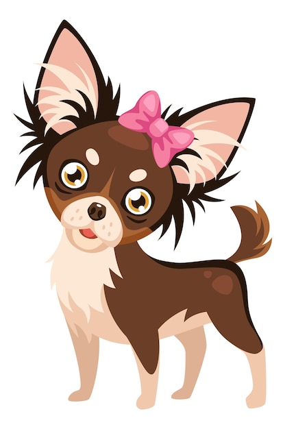 Toy terrier karakter Cartoon puppy Schattige hond geïsoleerd op een witte achtergrond