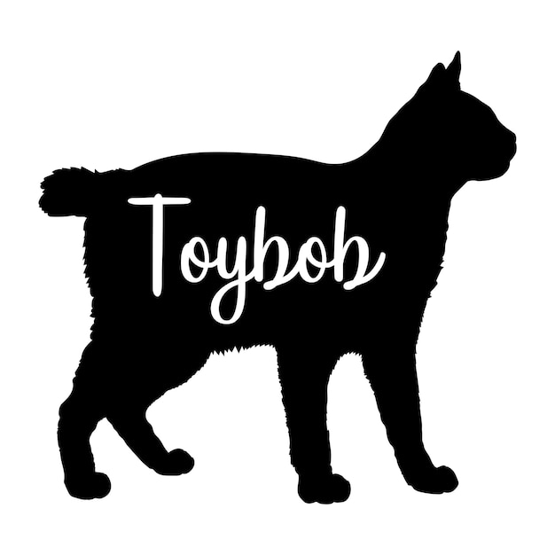 Vector toybob kat silhouet fokken kat logo monogram vector