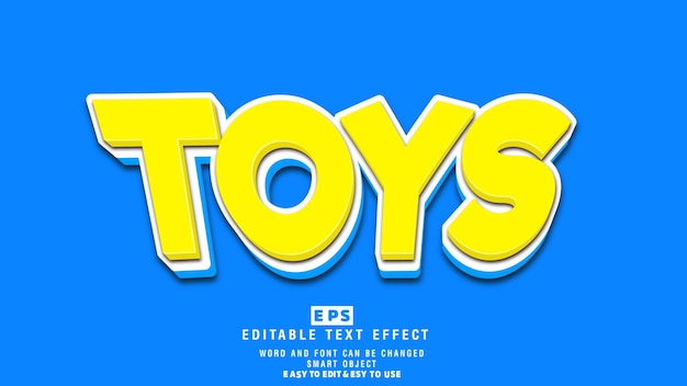 Toys 3d Editable Text Effect Vector With Background