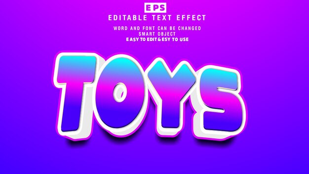 Toys 3d Editable Text Effect Vector With Background