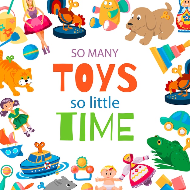 Toys for baby to play illustration.