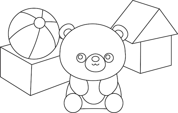 Toys coloring pages Line drawn vector illustration Coloring book for kids