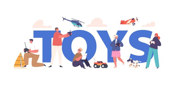 Toys concept kinderen ontwikkelen hun cognitieve en sociale vaardigheden leren speelgoed te delen samenwerken en creativiteit uiten