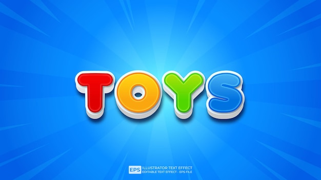 Toys editable 3d text effect font illustration