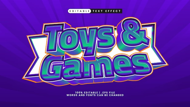 Vector toys and games text effect