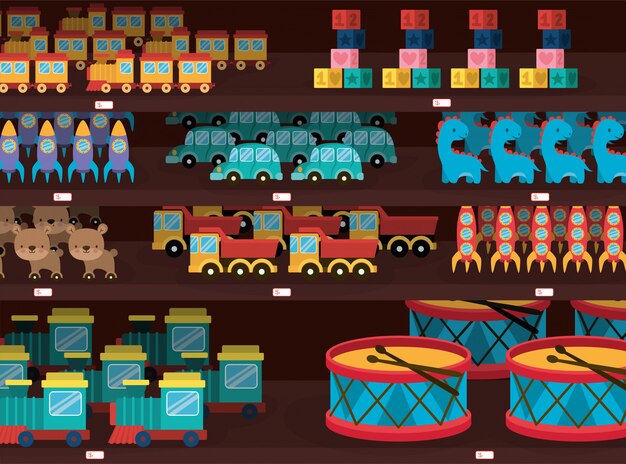 Toys icon set 