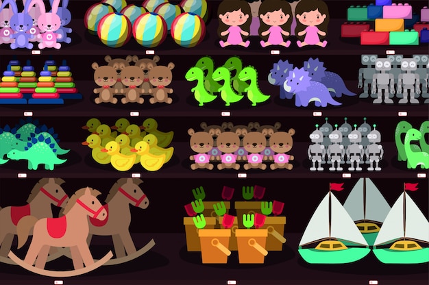 Vector toys icon set