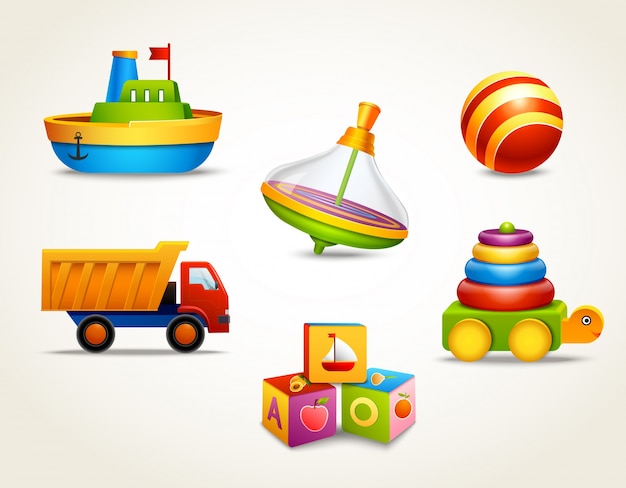 Vector toys icons set