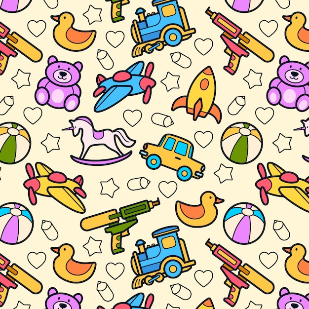 Vector toys pattern background
