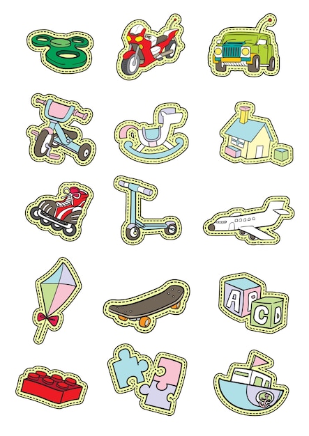 Toys set sticker cartoon