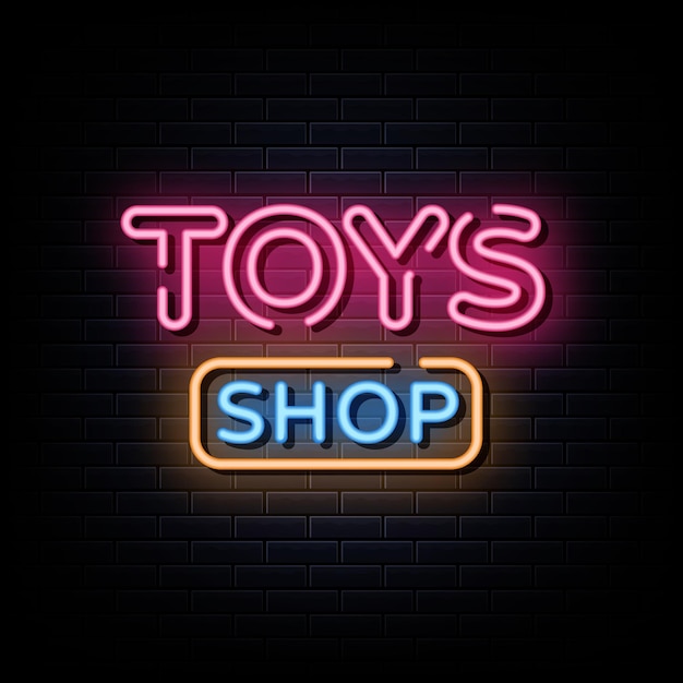 Toys shop neon signs style text