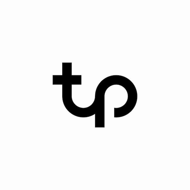 Illustrazione dell'icona del vettore del monogramma iniziale tp