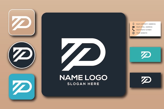 TP monogam logo template color editable