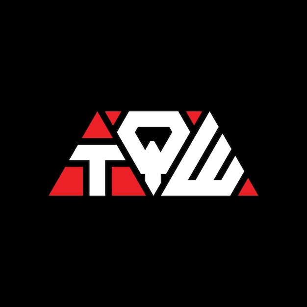 TQW 三角形字母标志设计与三角形形状 TQW三角形标志设计单体 TQW的三角形向量标志模板与红色 TQW三个角标志 简单优雅和豪华的 TQW 标志