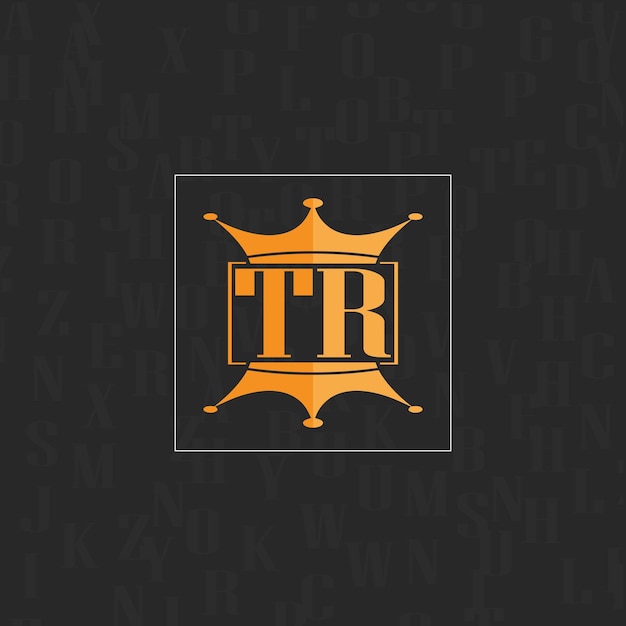 Vector tr initial monogram logo with square style design