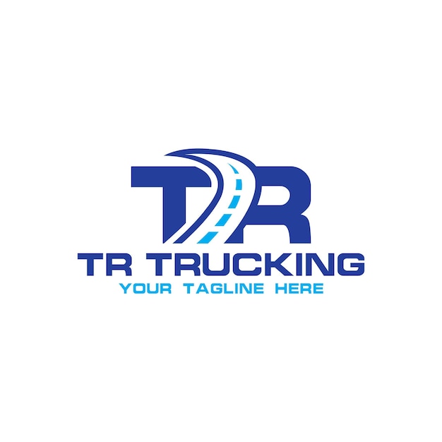 TR letter road highway and trucking logo