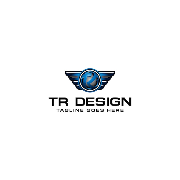 Tr modern design 3d logo