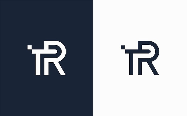 TR OR RT 우아하고 창의적이고 현대적인 파란색과 색의 터 로고 디자인