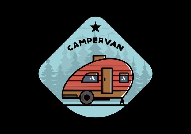 Traan camper vintage afbeelding ontwerp