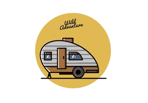 Traan camper vintage afbeelding ontwerp