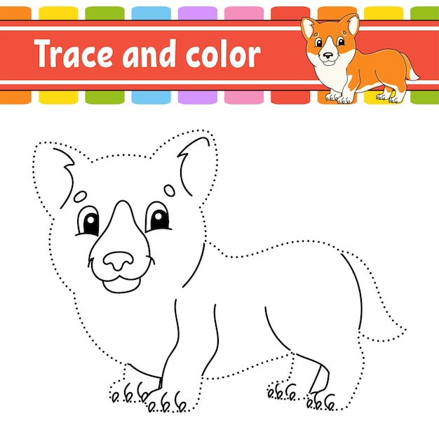 子供のためのトレースと色の着色ページ