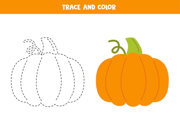 Трассировка и цвет ручной работы векторной тыквы