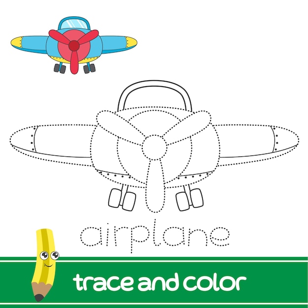 Trace and color airplane