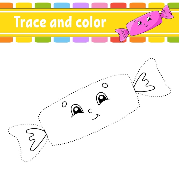 Trace and color Birthday theme