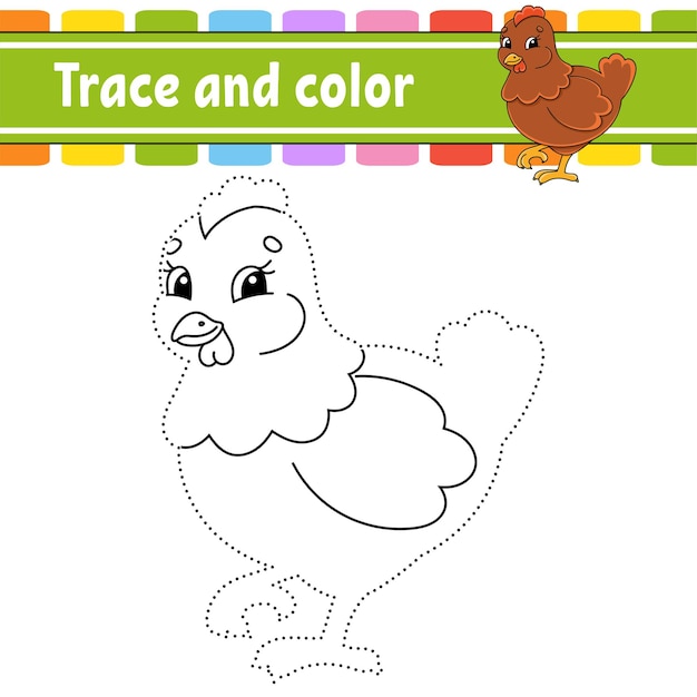 Trace and color Coloring page for kids Easter theme