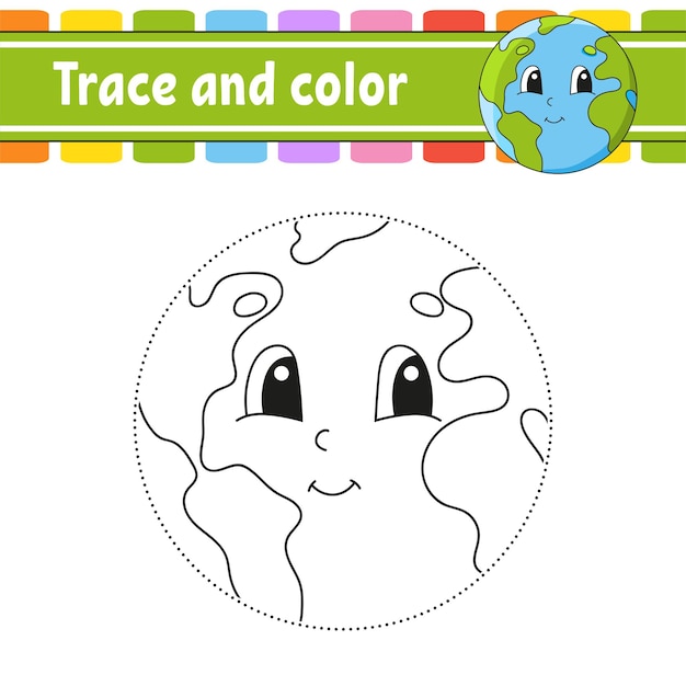 Trace and color Coloring page for kids