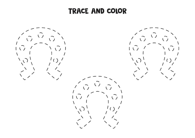 Trace and color horseshoes Educational game for kids